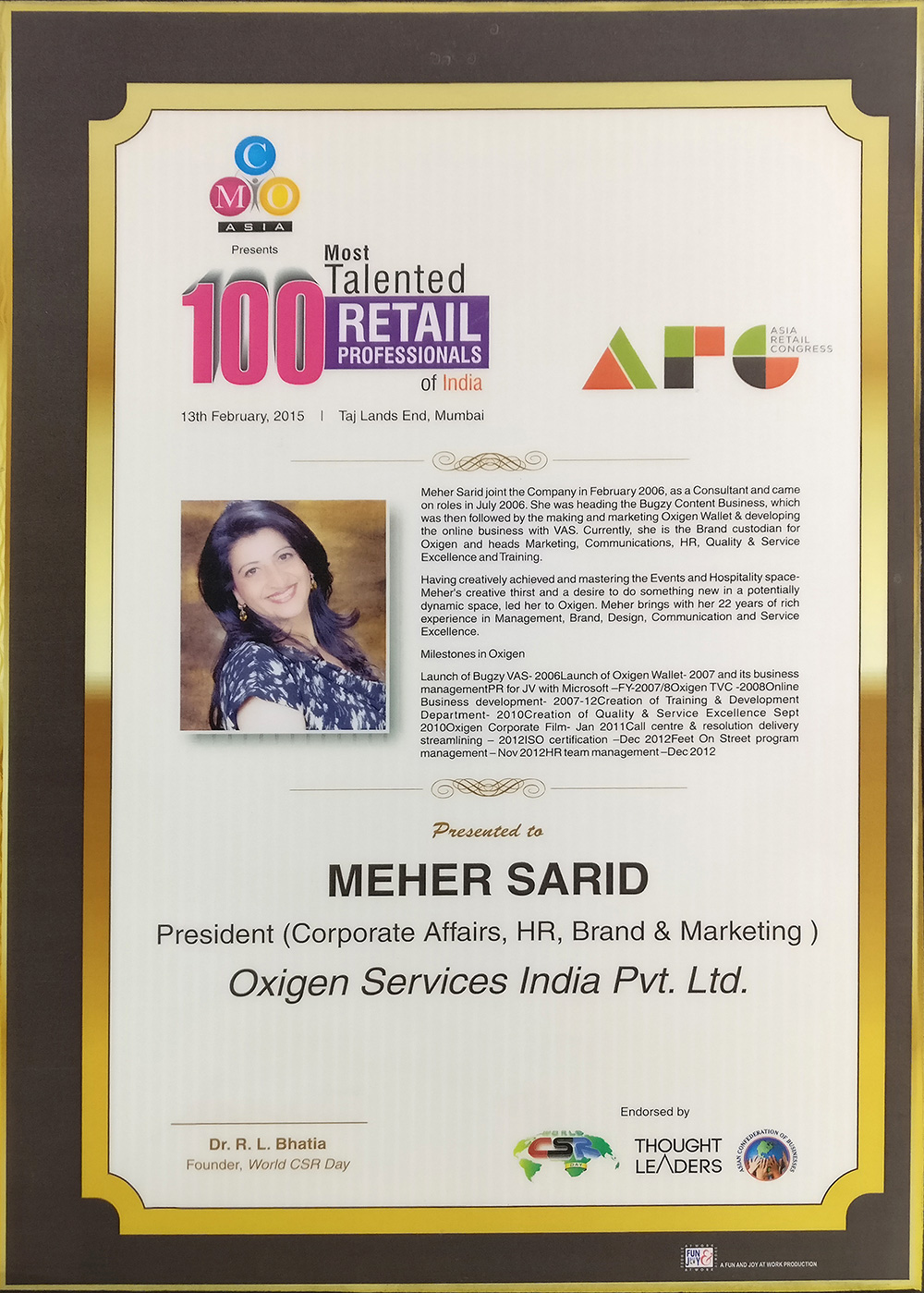 Most Talented Retail Professionals Of India